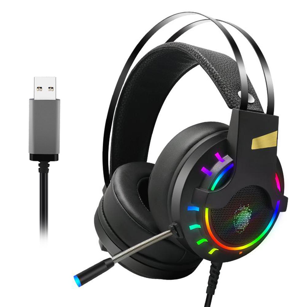 Dây Đai Có Thể Điều Chỉnh Cho Máy Tính K3 3.5Mm USB 7.1 Có Dây Tai Nghe Chơi Game RGB Tai Nghe Over-Ear Kèm Micro