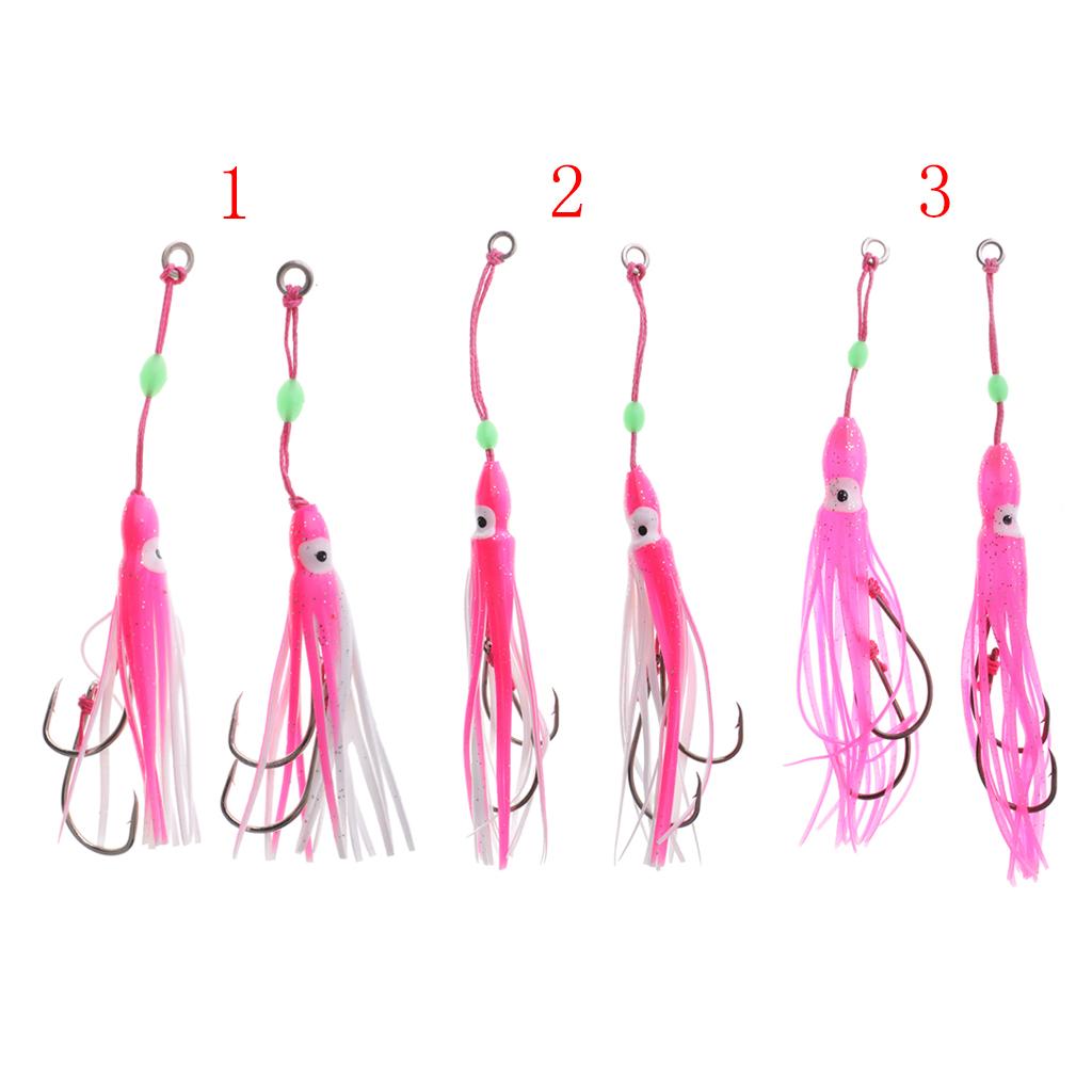 Squid Jig Fishing Lure Saltwater Bait Octopus Skirt with Hooks
