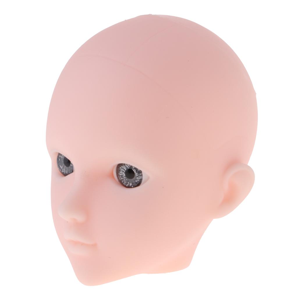 Beautiful Female Gray Eyes No Makeup Head for 1/6 BJD OB Doll DIY Making Body Parts