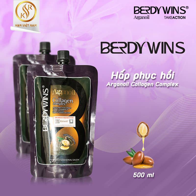 Hấp phục hồi – Arganoil Collagen Complex – BERDYWINS – 500 ml