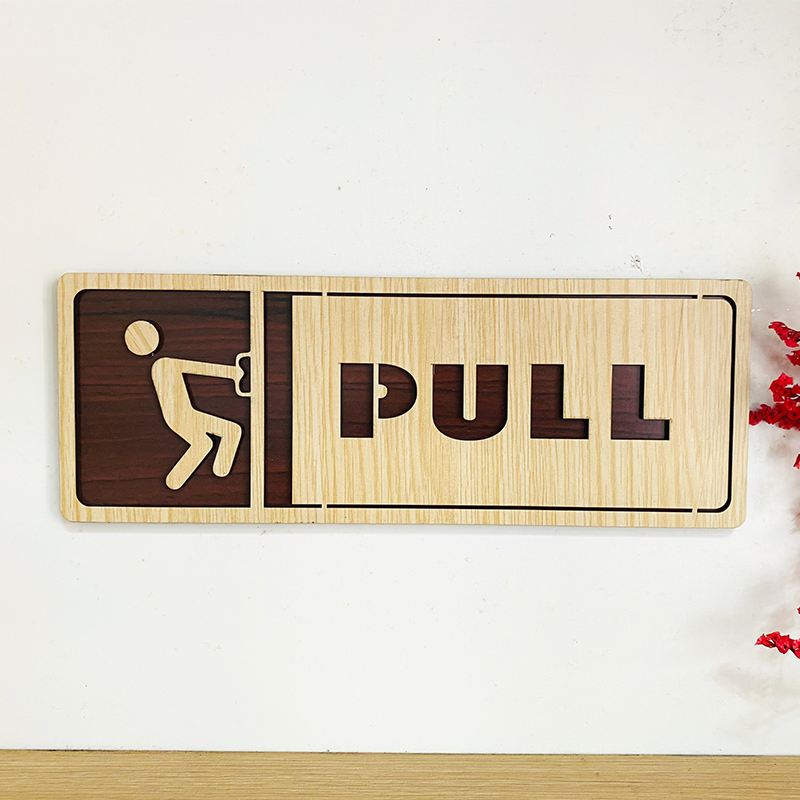 Bảng Gỗ Decor Push – Pull, Kéo - Đẩy dán cửa ra vào sang trọng, độc đáo – PP8