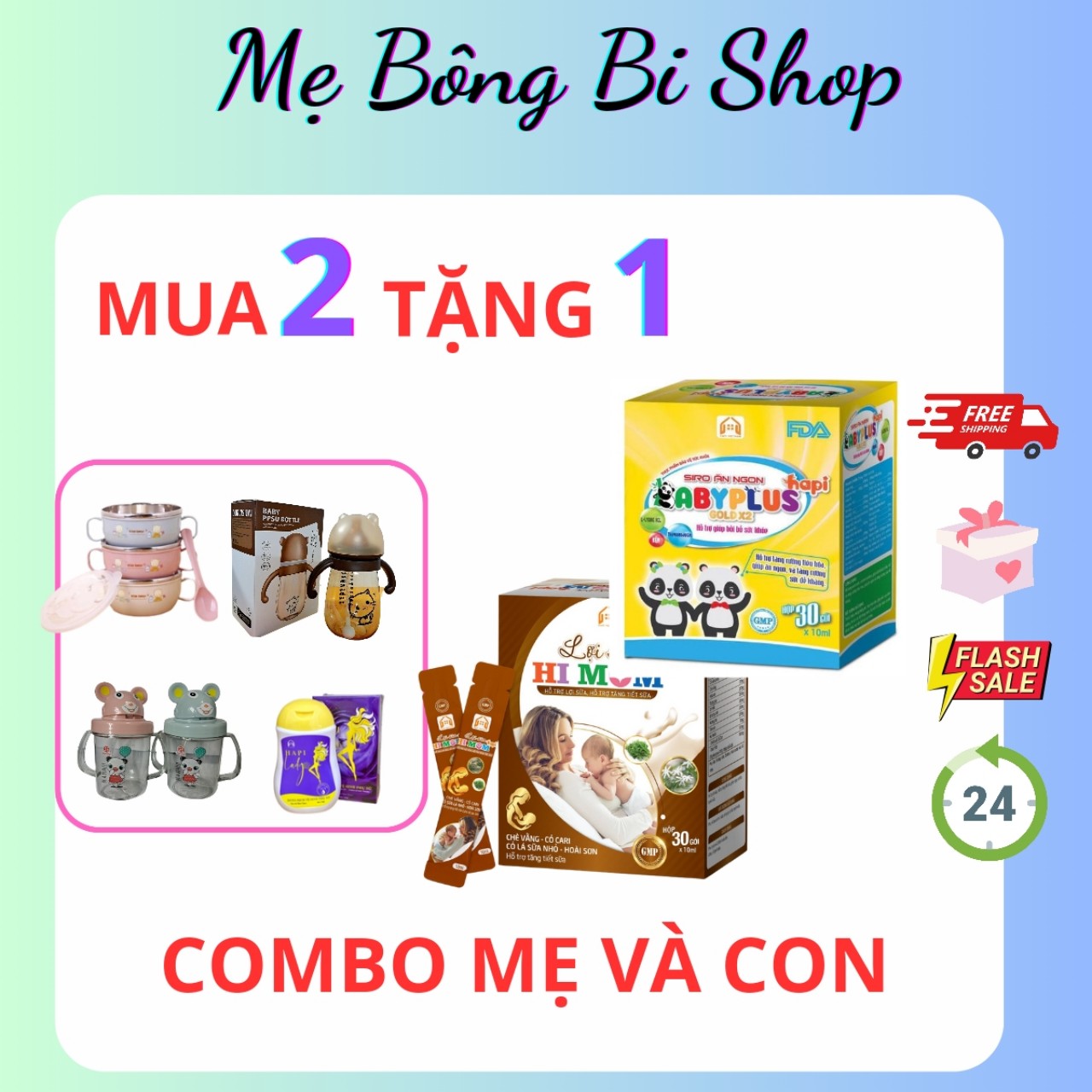 COMBO 2 HỘP LỢI SỮA 1 SIRO CHO MẸ [Tặng gấu bông