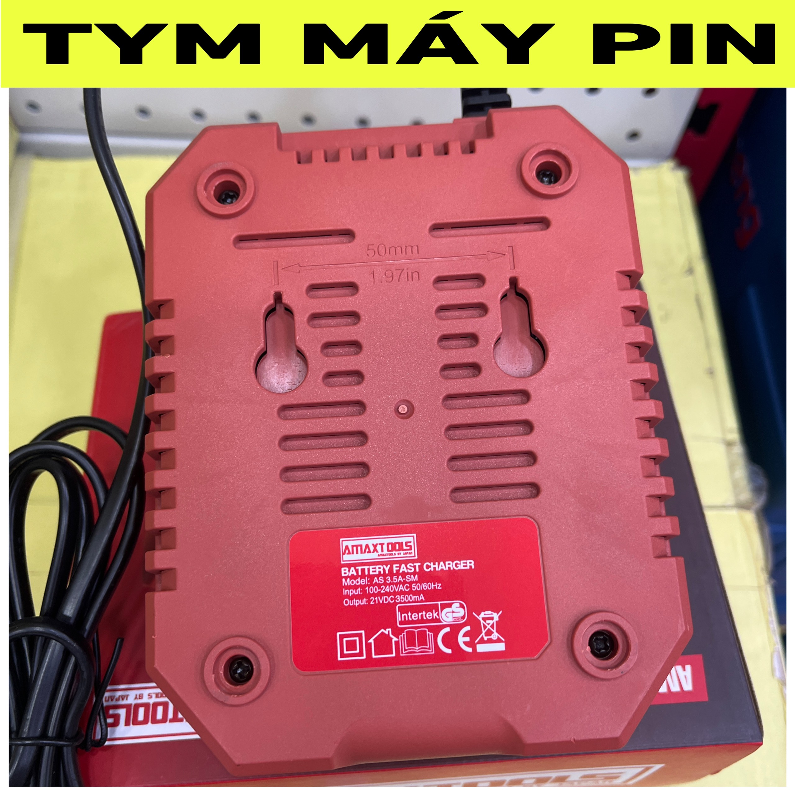 Đế Sạc pin 21V Amaxtools dành cho chân pin phổ thông M21 - tymmaypin