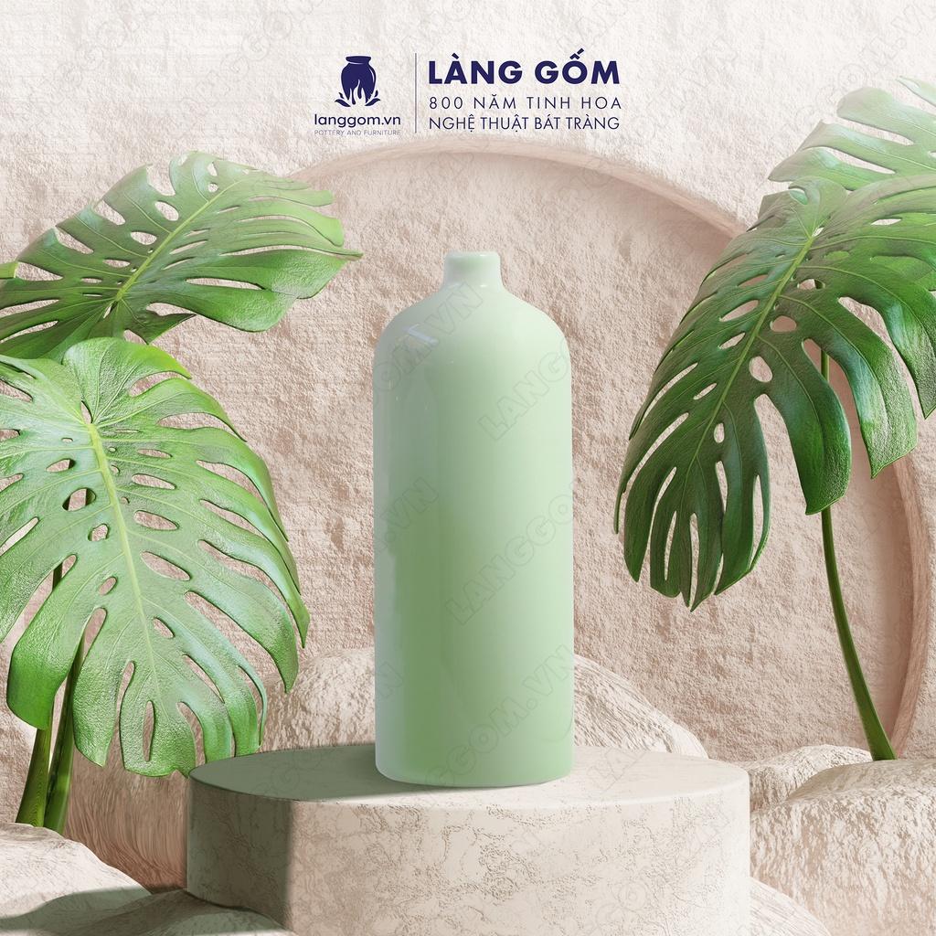 Bình hoa, lọ hoa Gốm sứ Bát Tràng cao cấp Men ngọc chai cổ nhỏ dùng làm quà tặng, trang trí - Làng Gốm Bát Tràng