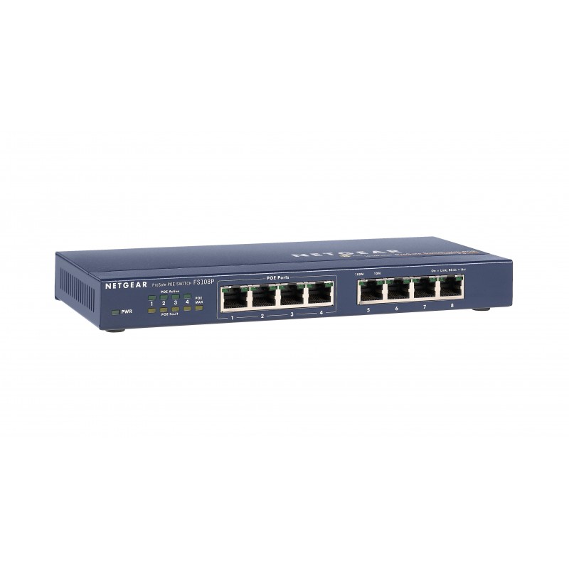 Bộ Chia Mạng 8 Cổng Switch Netgear FS108P 5 Port Fast Ethernet Unmanaged with 4 Port PoE - Hãng Chính Hãng