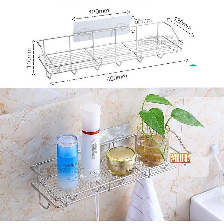 Kệ chữ nhật để đồ treo khăn dán tường inox 304