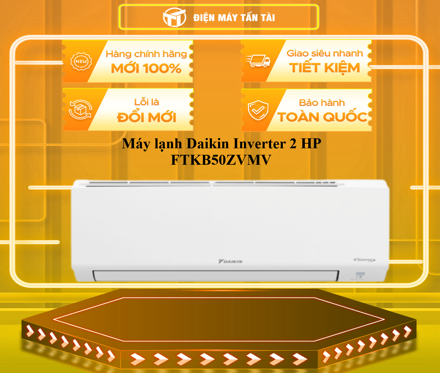 Máy lạnh Daikin Inverter 2 HP FTKB50ZVMV - HÀNG CHÍNH HÃNG - CHỈ GIAO HCM