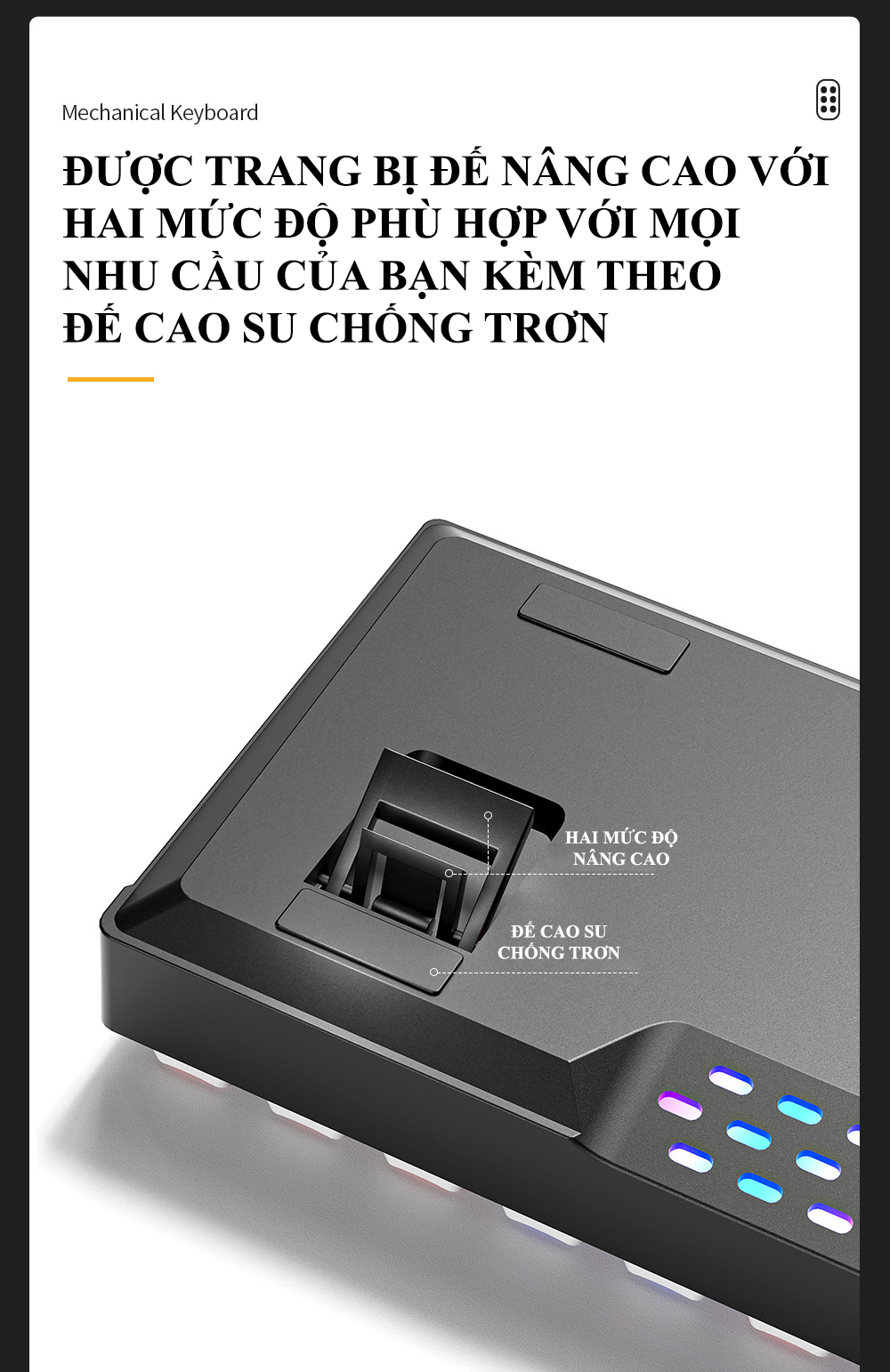 Bàn phím cơ Blue Switch ZIFRIEND KA6406 với thiết kế mini size vô cùng nhỏ gọn kèm theo đèn led RGB - Hàng Chính Hãng