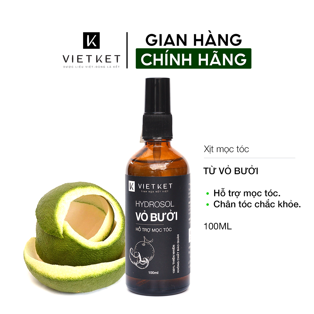 Hydrosol Vỏ Bưởi VIETKET 100ml - Chăm sóc tóc, Bảo vệ chân tóc chắc khỏe.