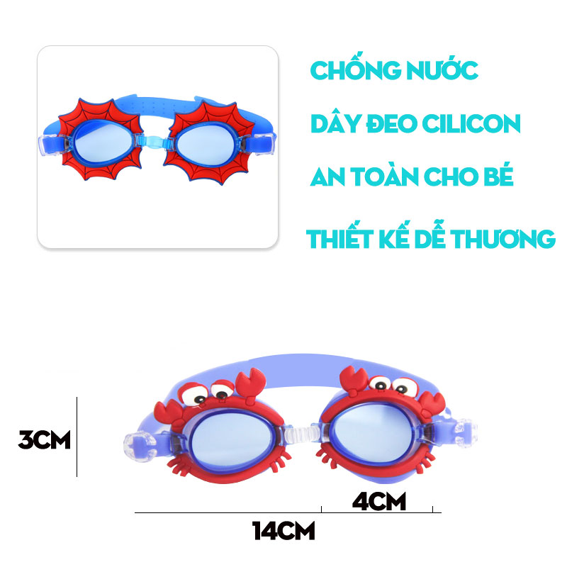 Kính Bơi Trẻ Em Siêu Dễ Thương Bảo Vệ Mắt Chống Nước Chống Mờ Chống Chói Cho Bé Trai Bé Gái