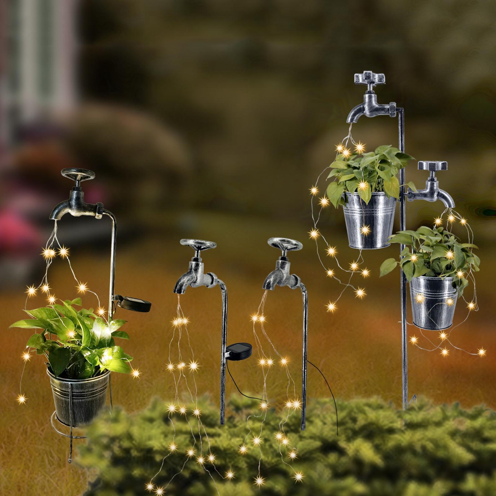 Solar Garden Landscape Path String Lights Metal Stake for Lawn Art Outdoor A