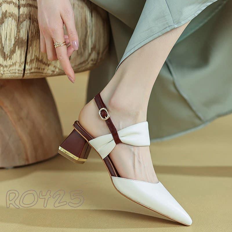 Sandal nữ bít mũi, quai ngang cao cấp ROSATA RO425 cao 4p - HÀNG VIỆT NAM CHẤT LƯỢNG QUỐC TẾ