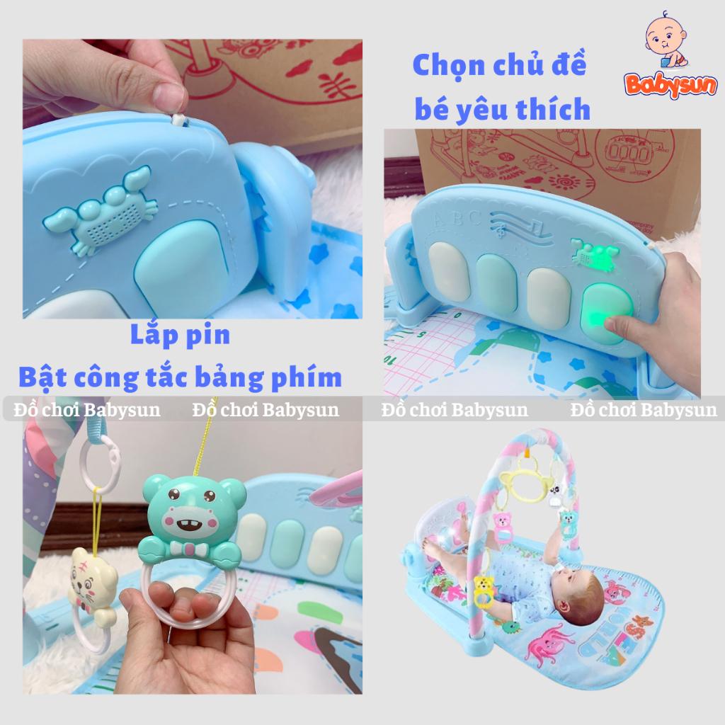 Thảm nhạc cho bé sơ sinh nằm chơi có đàn, đồ chơi vận động cho bé