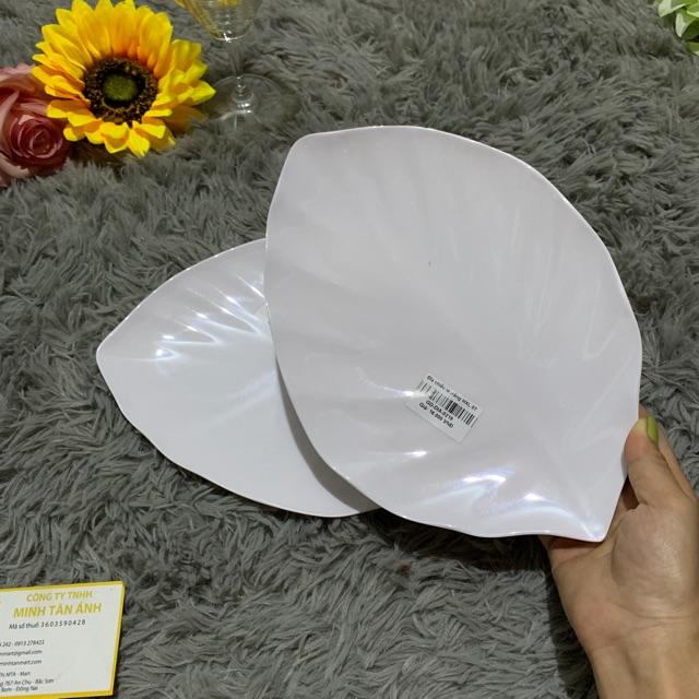Dĩa nhựa dĩa chiếc lá trắng HXL 07