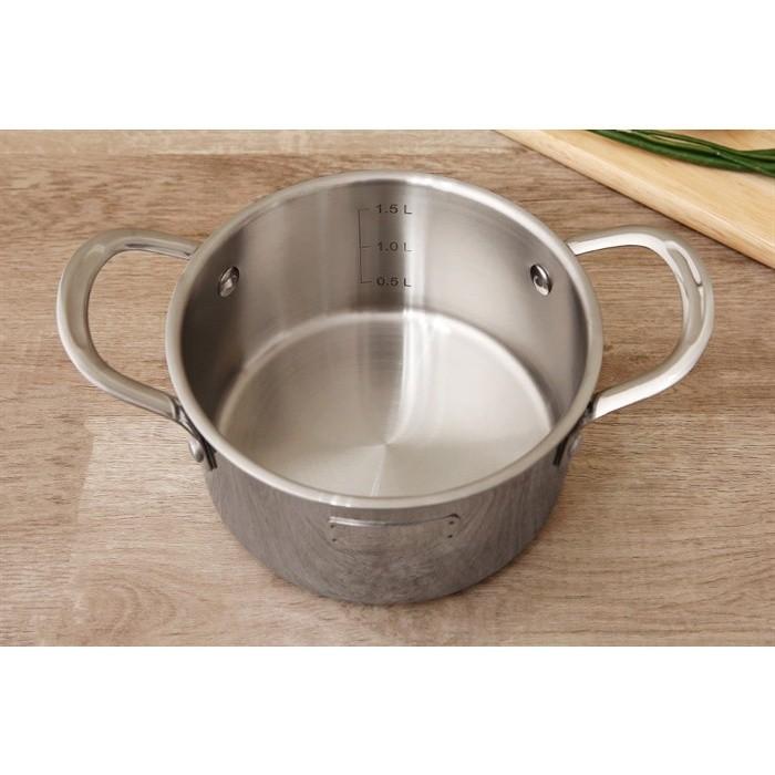 Nồi inox 304 nắp kính 16 cm Elmich Tri-Max 2353731 - Hàng Chính Hãng
