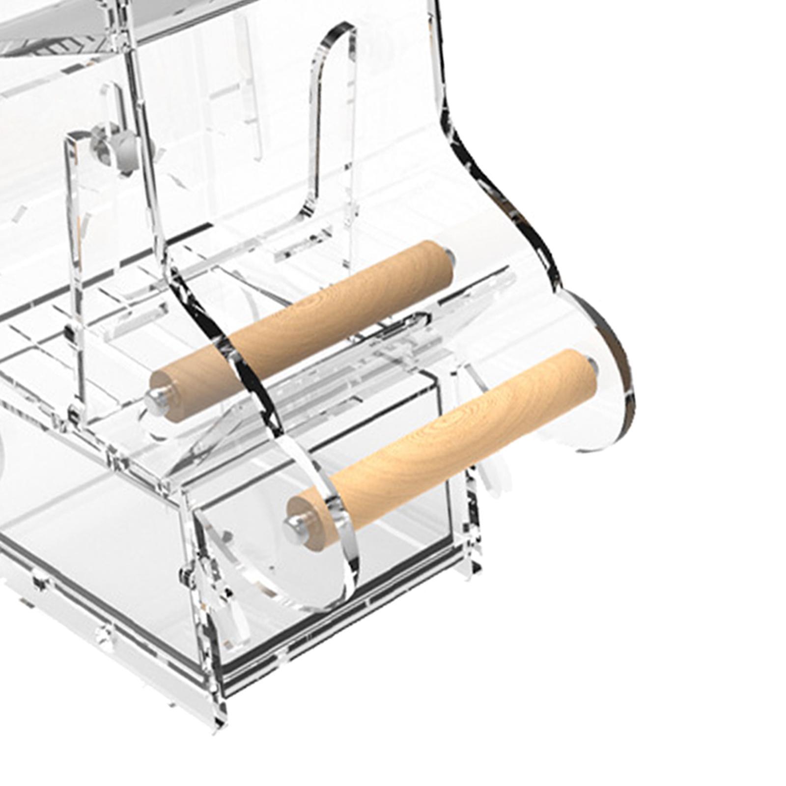 Bird Feeder Cage Hanging Transparent Food Dish Acrylic for Canaries