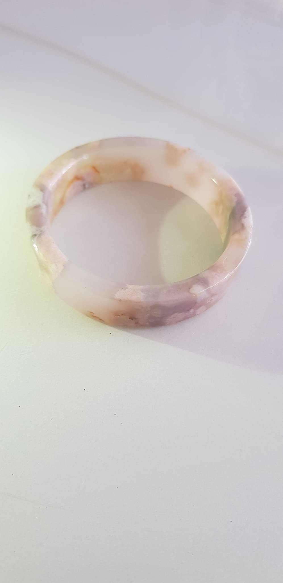 Vòng tay Nữ Mã Não Bản Vuông bông rau câu Ni 50mm x cao 13mm x dầy 5mm Nữ 45kg - 50kg đeo đẹp xinh tay lắm ạ