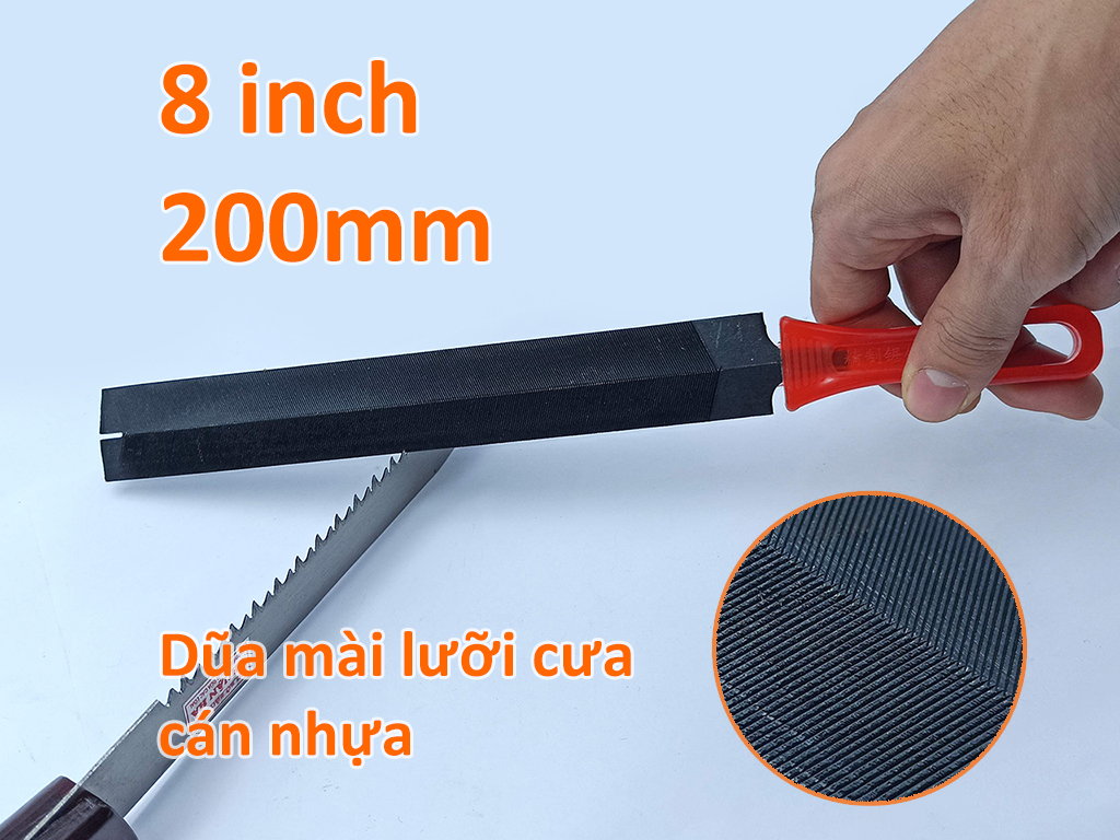 Dũa mài lưỡi cưa 8inch 200mm cán nhựa