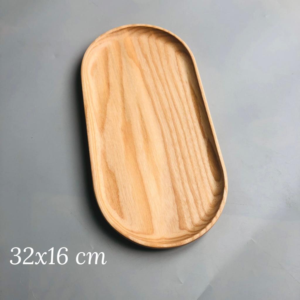 Khay Gỗ Đựng Đồ Ăn, Decor Hình Oval Chất Liệu Gỗ Tần Bì Xinh Xắn Của Craft Closet