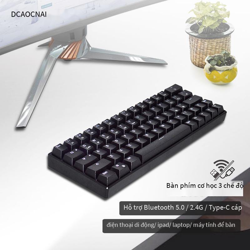Ưu đãi đặc biệt Bàn phím cơ có thể sạc lại trục trà đen xanh lá cây đỏ có dây không dây 2.4G