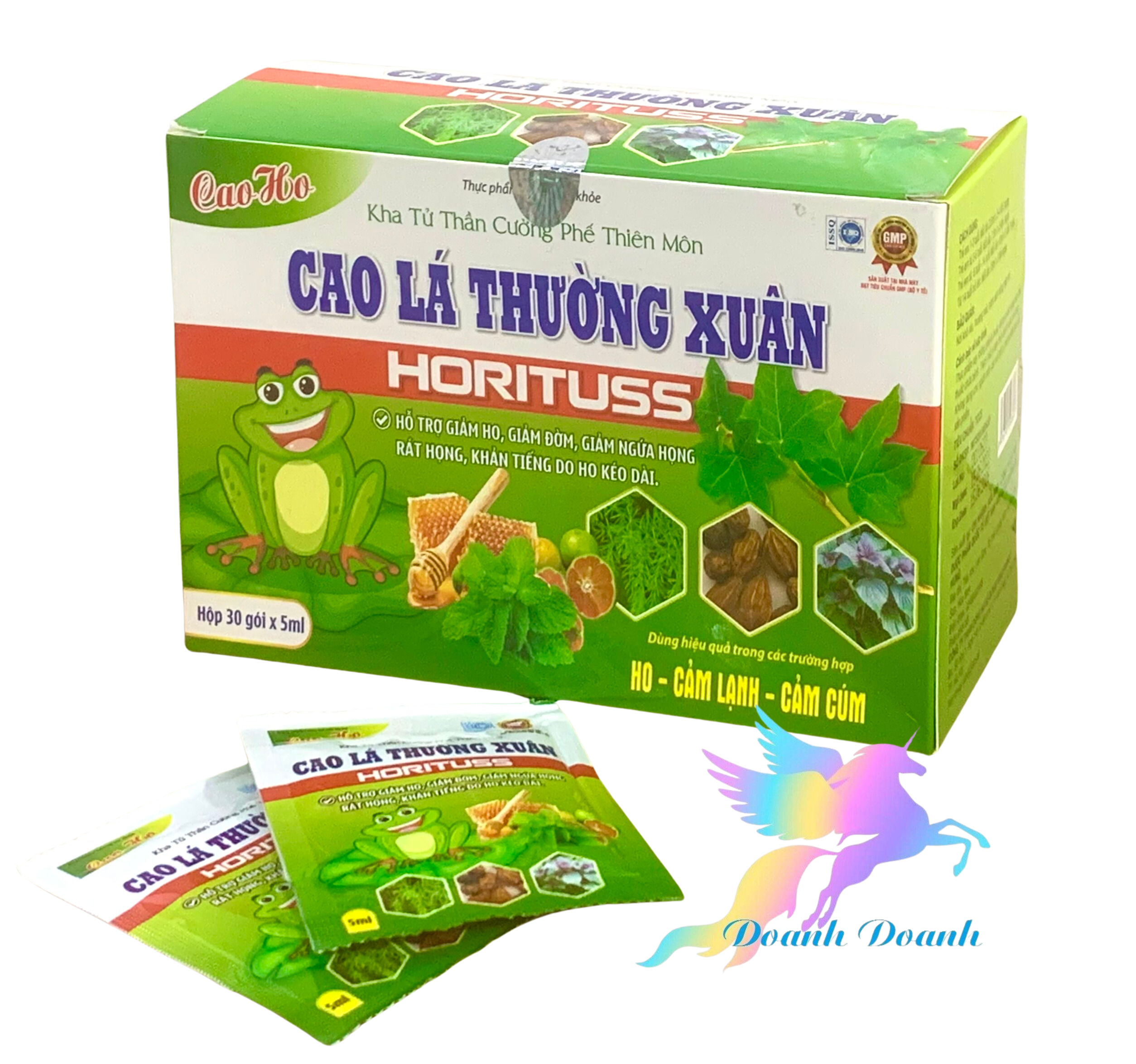 Sirô ho CAO LÁ THƯỜNG XUÂN HORITUSS Hộp 30 gói Giảm ho, viêm họng, giảm đờm, hết khò khè,khàn tiếng