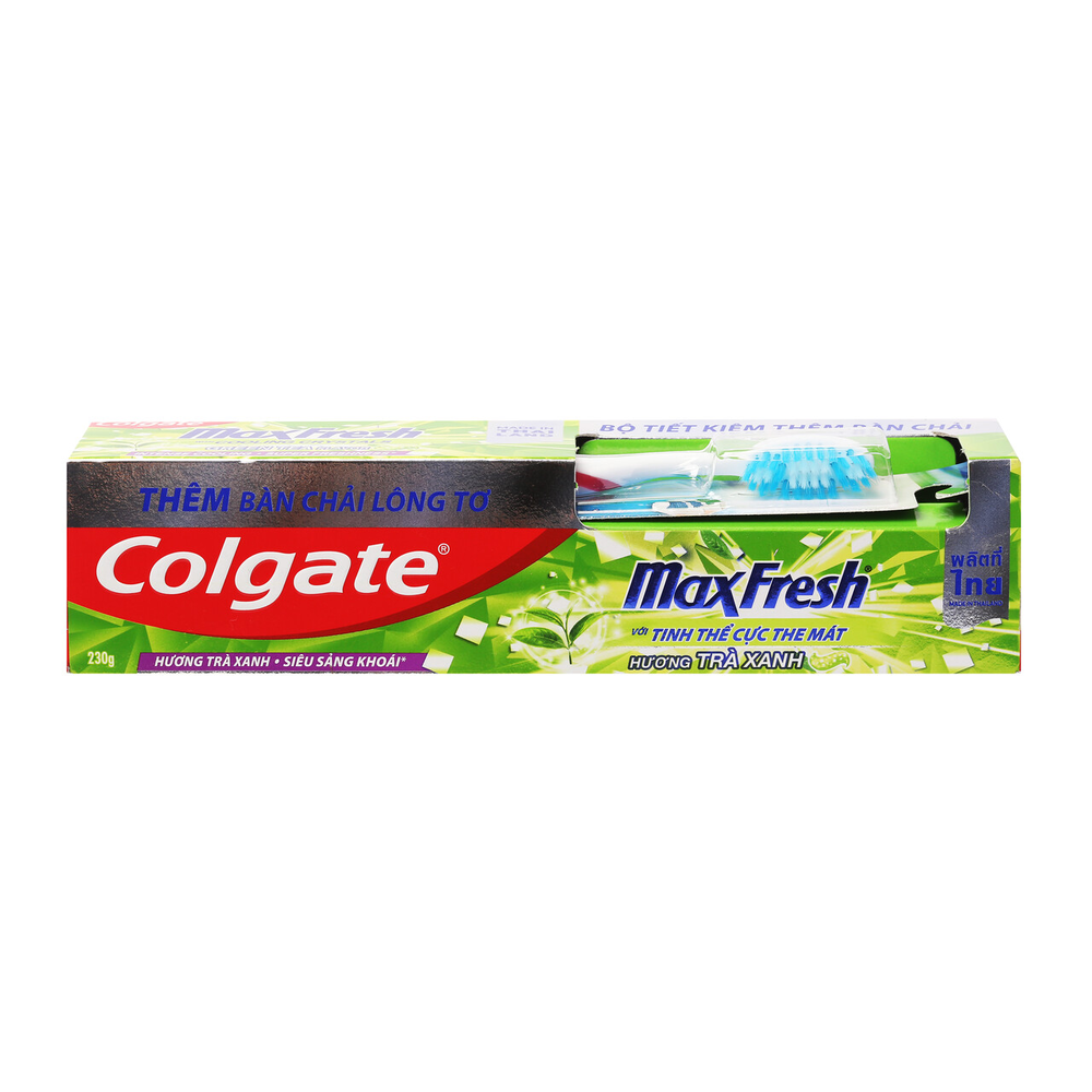 Bộ Kem + Bàn Chải Đánh Răng Colgate Maxfresh Trà Xanh 230G