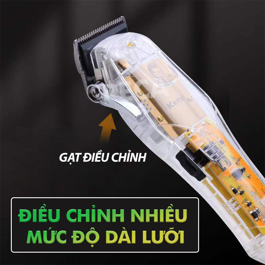 Tông đơ cắt tóc chuyên nghiệp Kemei KM-NG203 phiên bản trend thấy mạch cá tính sạc nhanh USB công suất mạnh có thể dùng cạo tóc phù hợp sử dụng salon tiệm tóc, barber shop