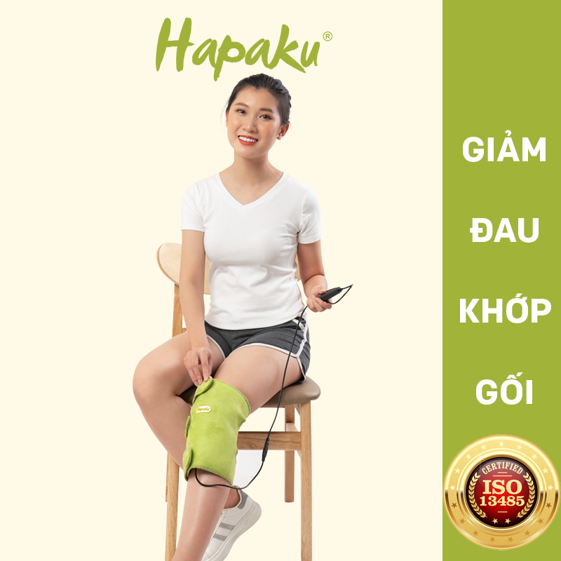 Bộ đai chườm nóng thảo dược giảm đau đầu gối dùng điện - Hapaku