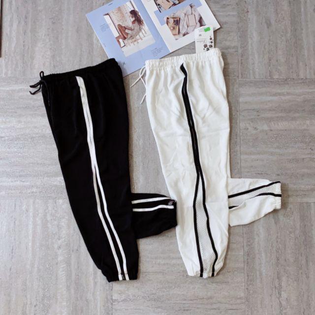 Quần baggy đũi lưới viền sọc 2 bên