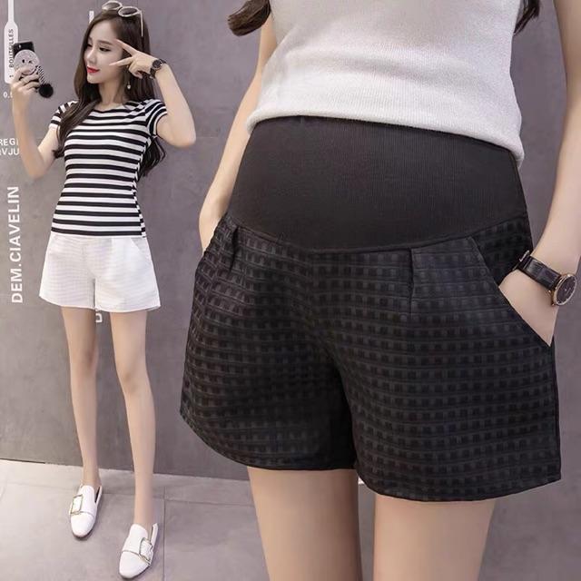 Quần short ống rộng sọc ô caro cho mẹ bầuhàng ỏder quảng châu