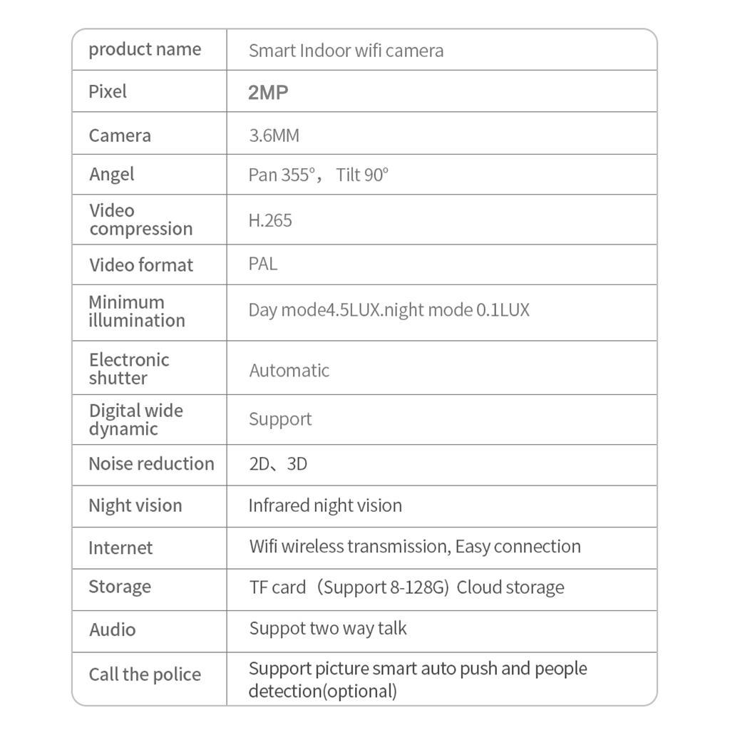 IP Camera 2 MP Outdoor Network Camera Auto Tracking 128G TF Card Slot