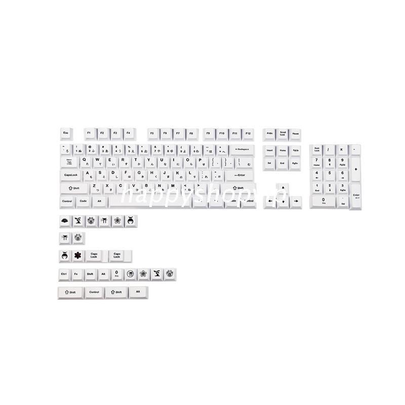 HSV 135Keys Set Cherry Profile Custom Keycaps PBT Dye Sublimation  Keycaps Set for Gateron Kailh Cherry MX Switches White