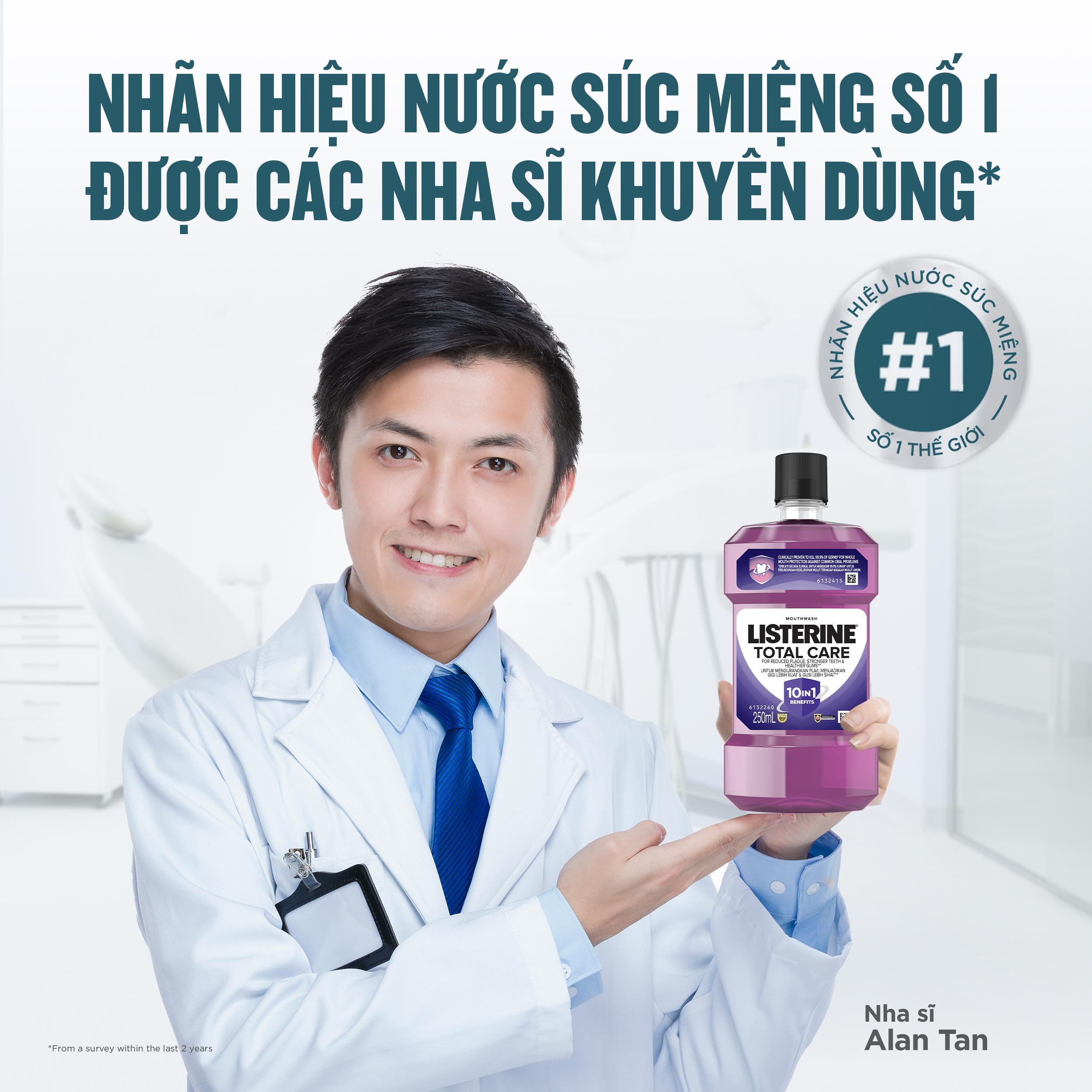 Nước súc miệng chăm sóc toàn diện Listerine Total Care Mouthwash 250ml