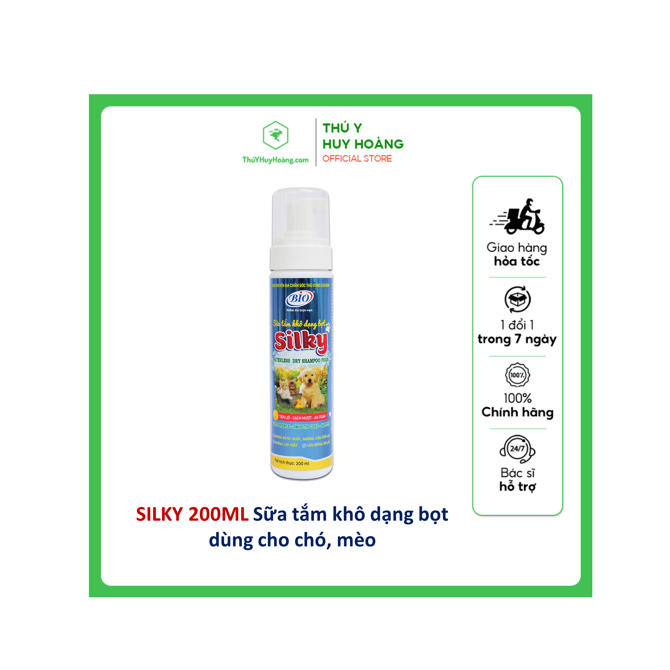 Sữa tắm khô dạng bọt SILKY