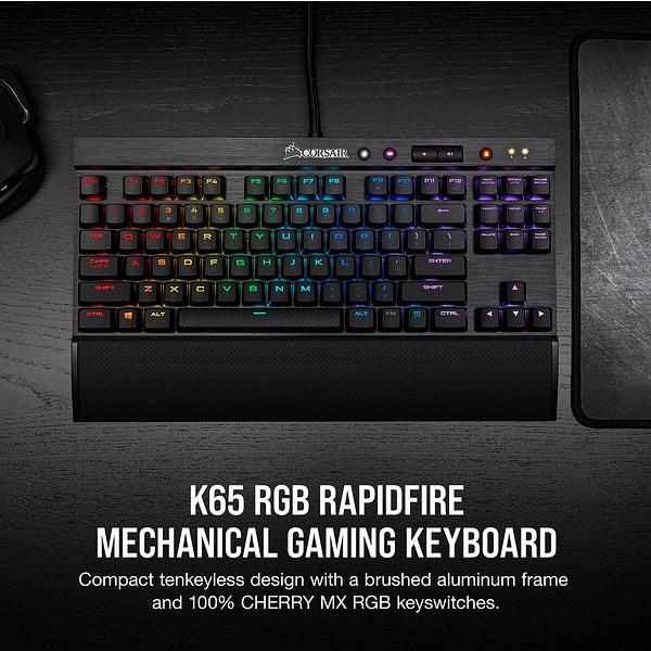 Bàn phím cơ Corsair K65 RapidFire Cherry Speed sw CH-9110014-NA Hàng chính hãng