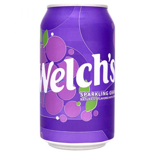 Thùng 12 lon nước ngọt Welchs vị nho 355ml - Welch's sparkling Grape soda 12 pack x 355ml.