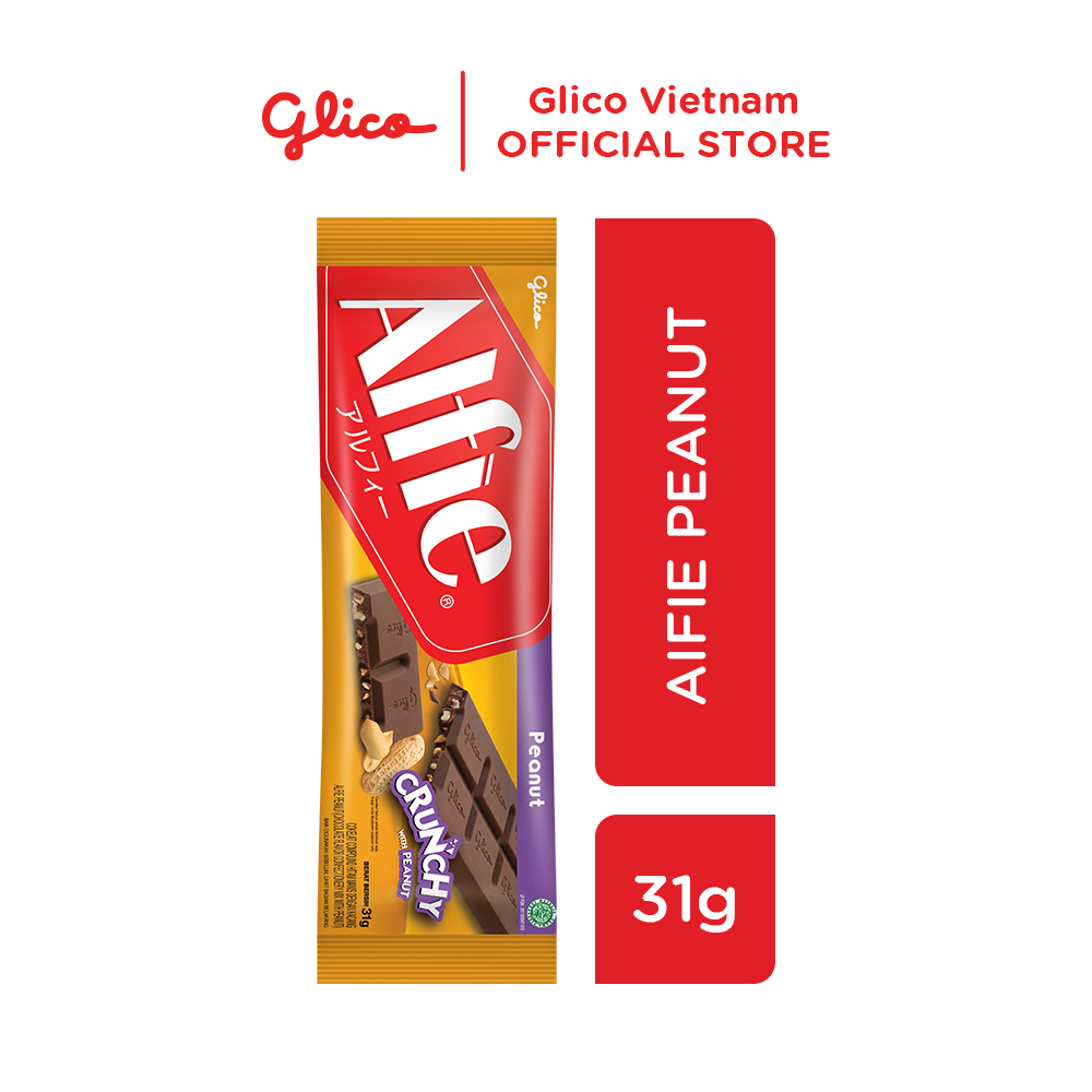 Combo 5 thanh cocola Glico Alfie Mix vị (3 Chocolate -1 Strawberry -1 Peanut)