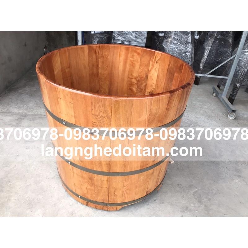 Bồn tắm gỗ pomu bo viền cao câp