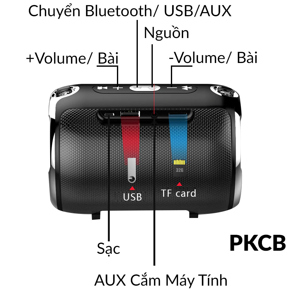 Loa Bluetooth nghe nhạc có khay USB, Thẻ nhớ cho điện thoại máy tính chất lượng P69 Đen - Hàng Chính Hãng