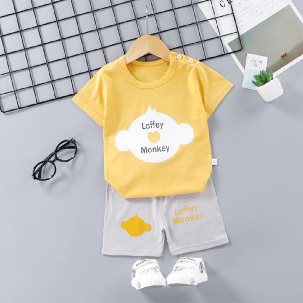 Bộ cộc tay cho bé trai gái sơ sinh Quần áo trẻ em mặc hè hàng Quảng châu cotton xịn thoáng mát - BCT03