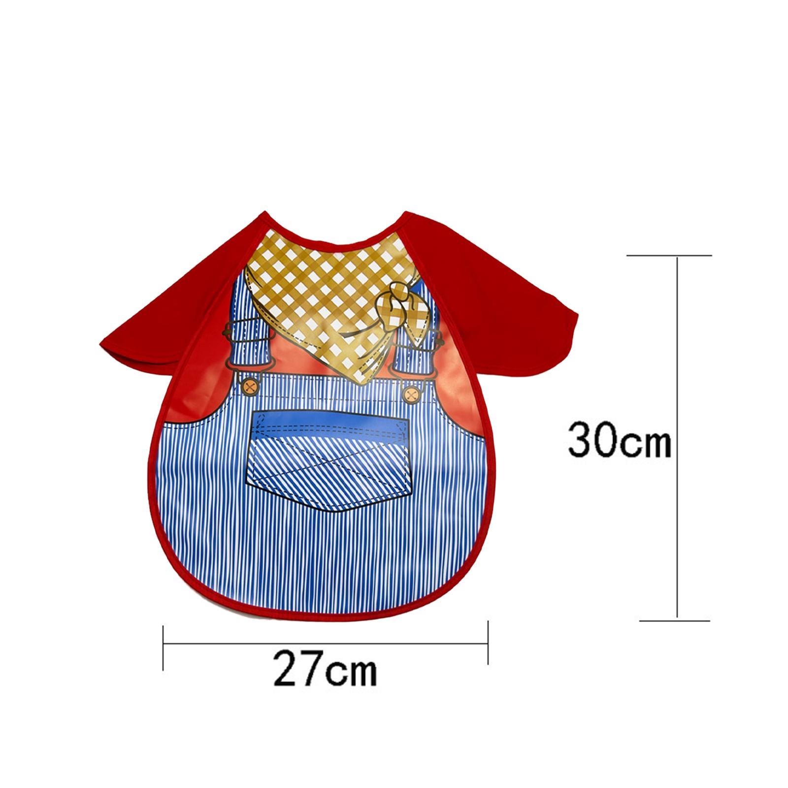 Short Sleeve Baby Bib Eating Travel Washable for Ages 1-5 Years