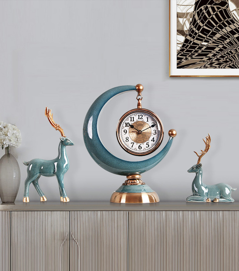 ĐỒNG HỒ ĐỂ BÀN TRANG TRÍ PHONG CÁCH CHÂU ÂU COUPLE ALLEY CERAMIC