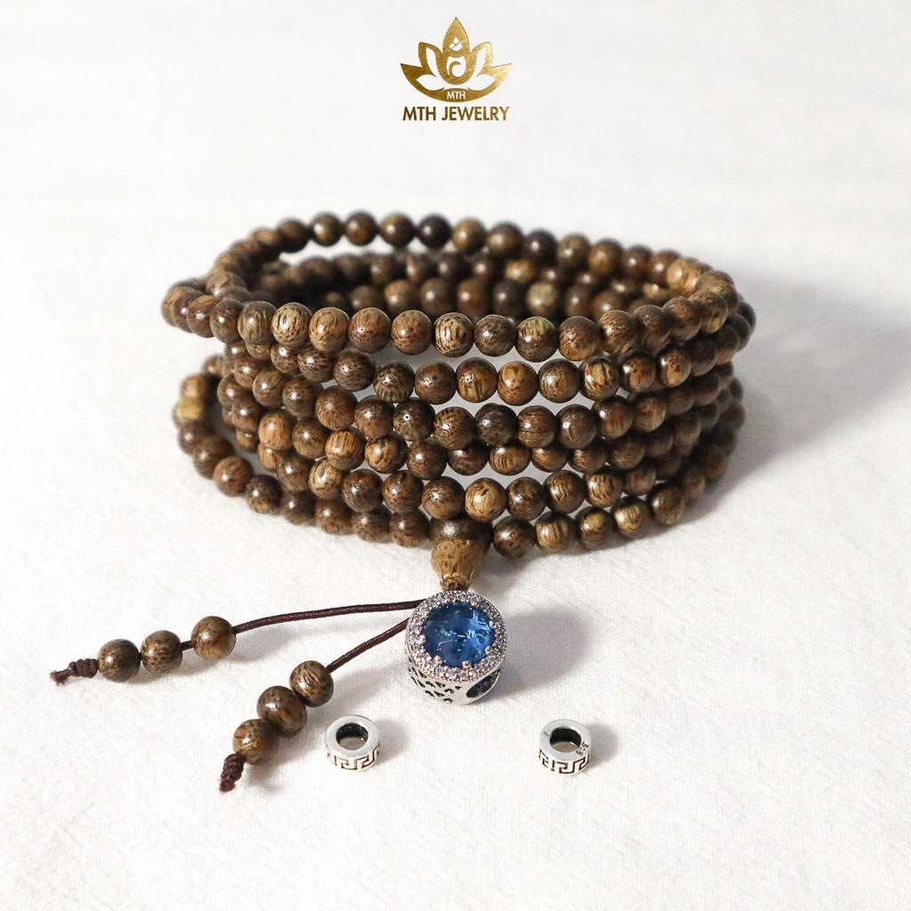 Vòng Tay Trầm Hương 216 Hạt 4mm MIX Charm Bạc S925