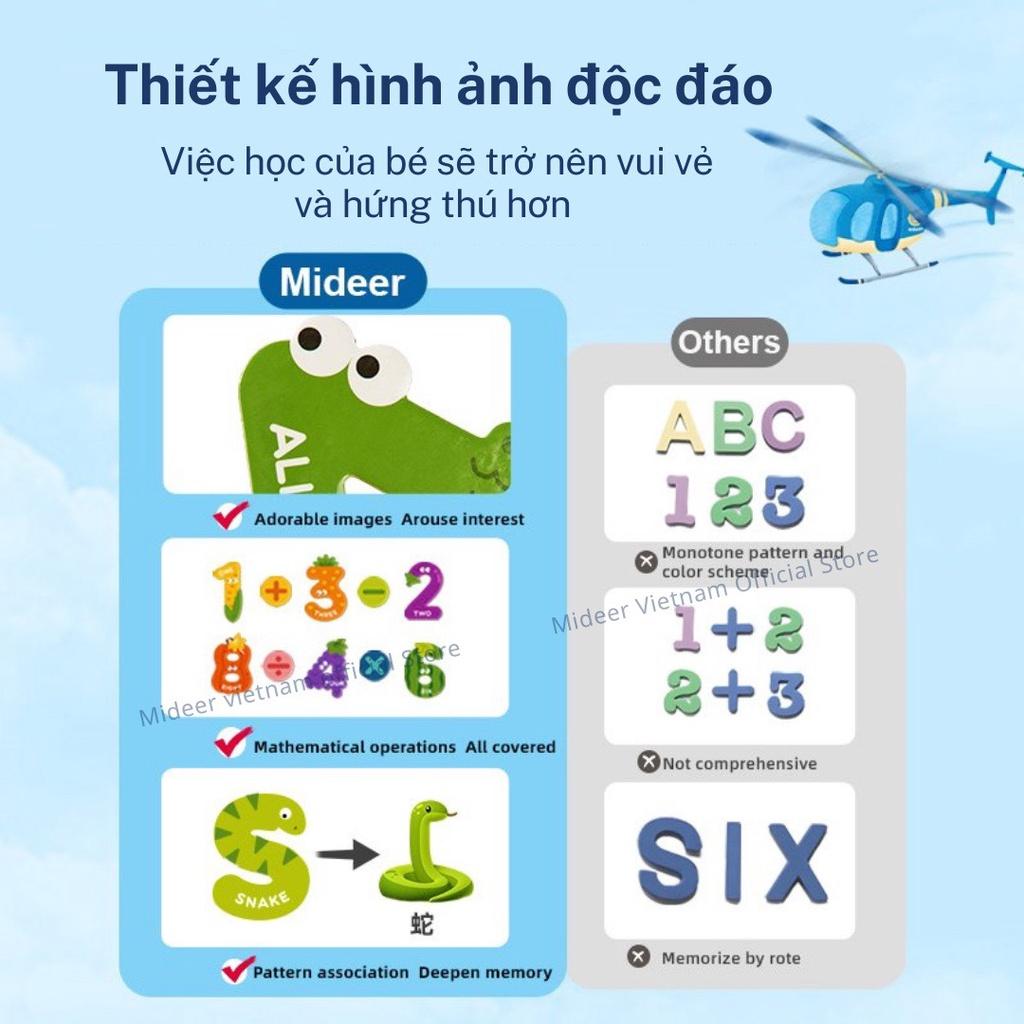 Bảng chữ cái tiếng anh và bảng số nam châm cho bé Mideer Letter Magnets - Number Magnets, Đồ chơi giáo dục cho bé 1 2 3