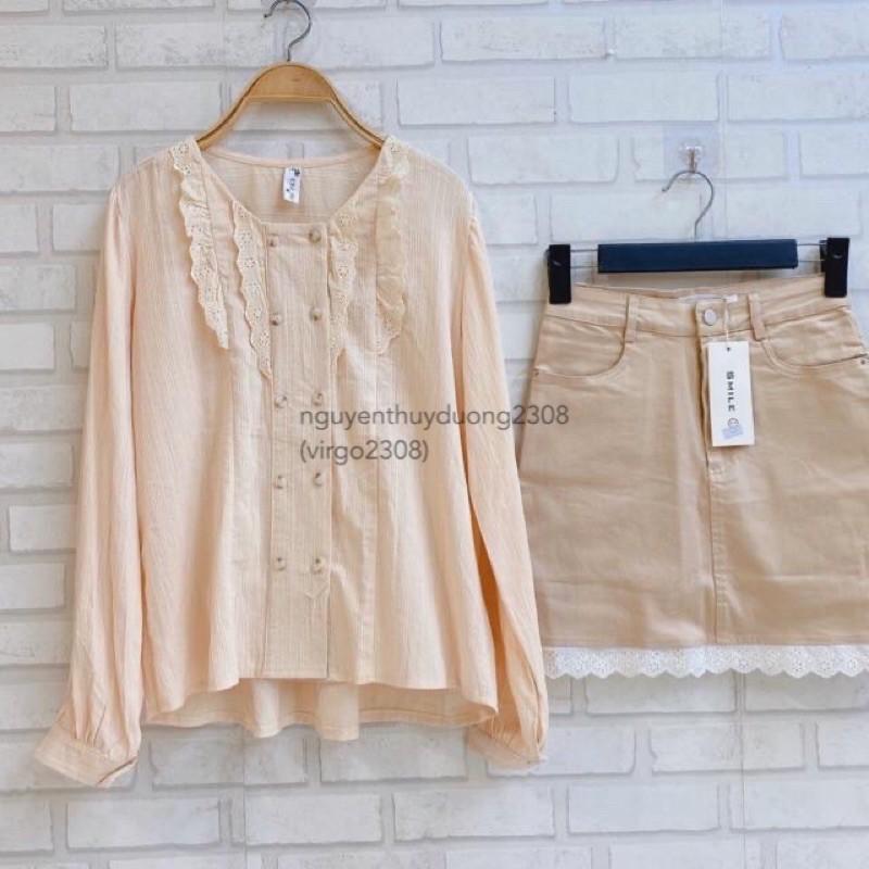 Áo sơmi 2 hàng cúc phong cách Hàn Quốc