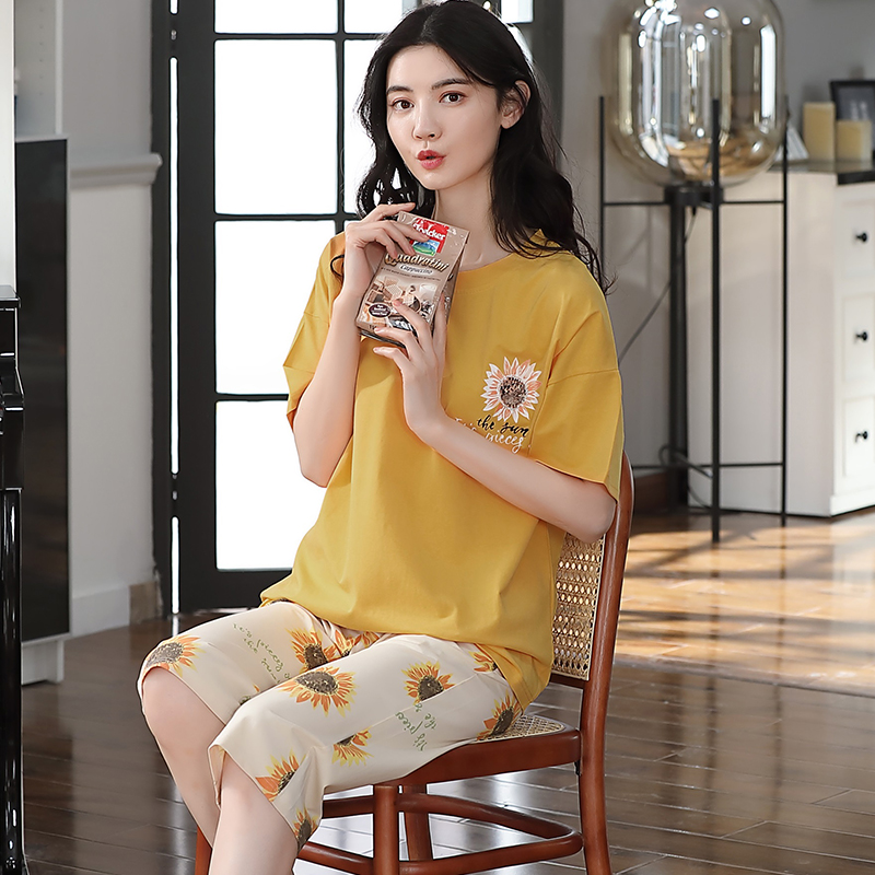 Đồ mặc nhà cotton quần lửng 5016