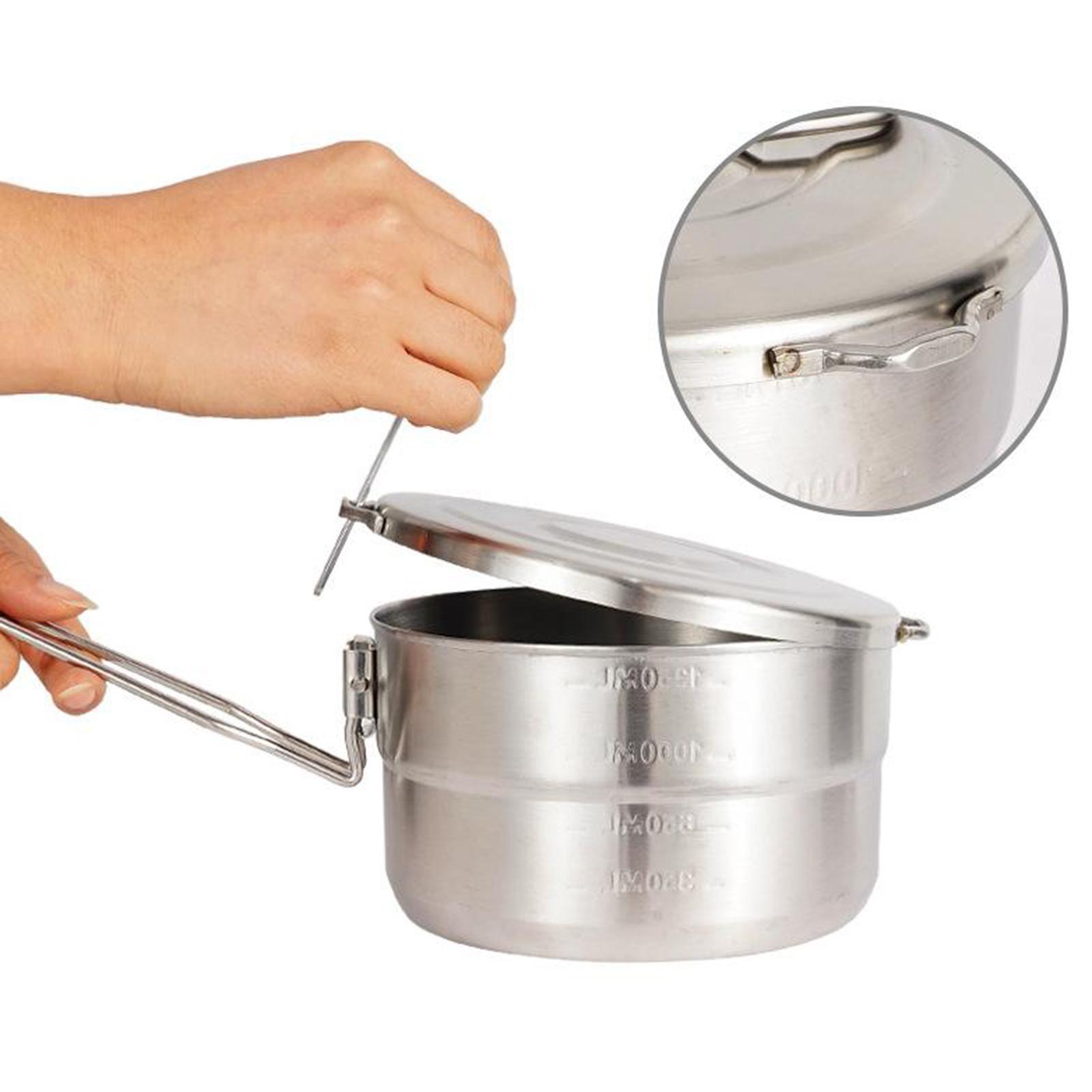 Outdoor Sauce Pan Saucepan Soup Milk Pot Foldable Handle Camping Backpacking