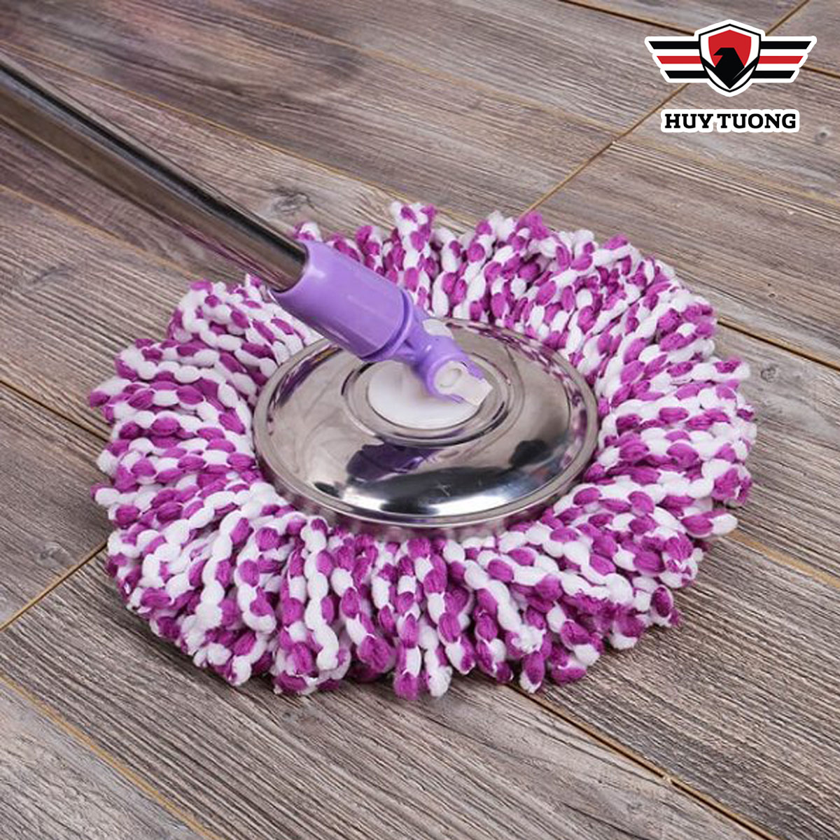 Combo 4 Đầu bông lau nhà tròn, bông lau tròn xoay 360 độ cao cấp - Huy Tưởng