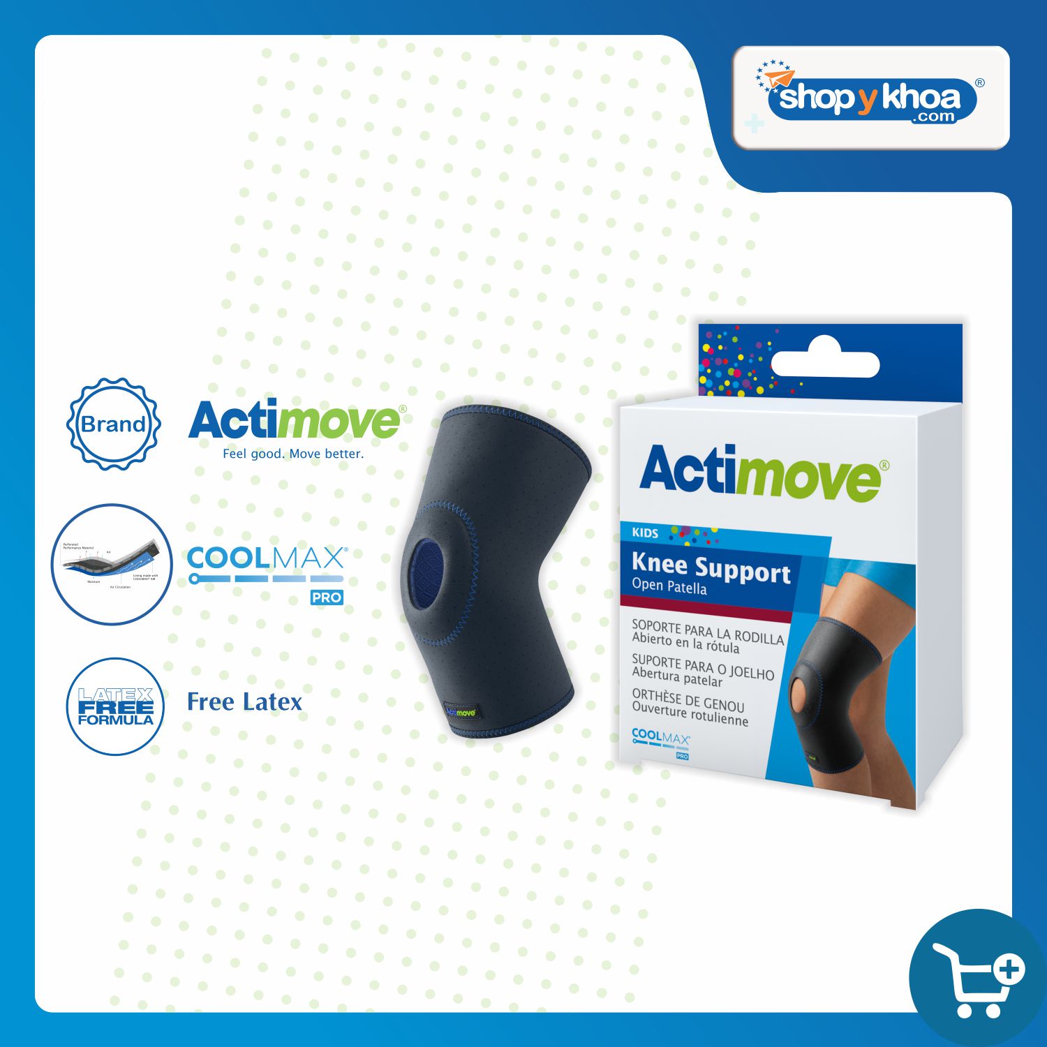 Bó gối đệm hở 75585-KID dành cho trẻ em từ 6-12 tuổi Actimove Knee Support