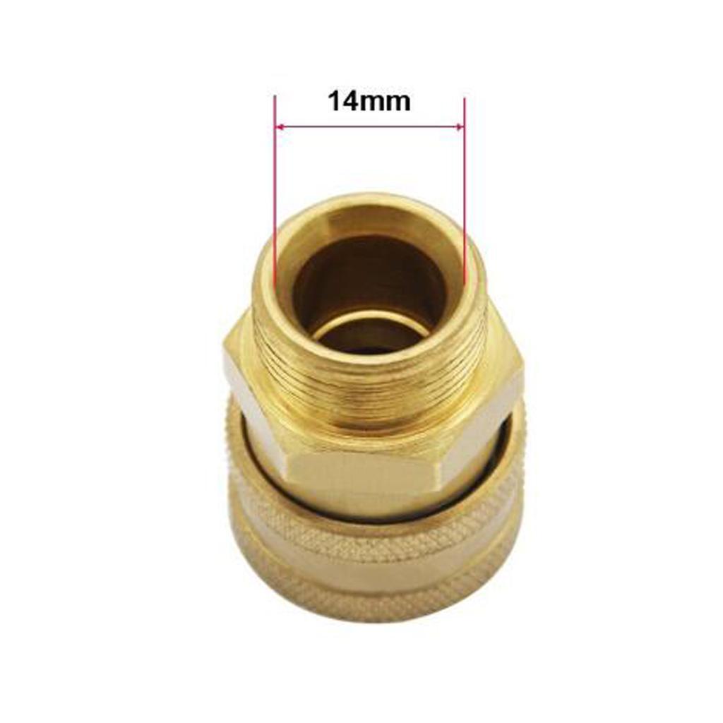 2 Pieces Pressure Washer Quick Release M22 Female to 1/4 Male Brass Coupling